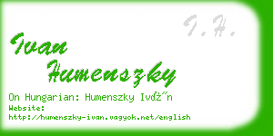 ivan humenszky business card